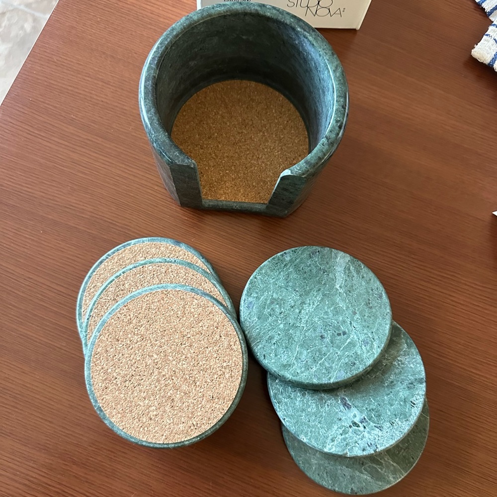 Studio nova green marble coasters